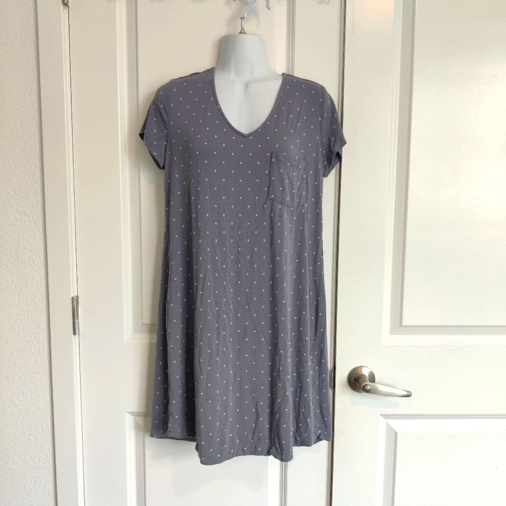 Soma gray polka dot short sleeve nightgown pajamas size S